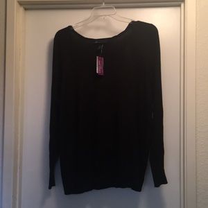 Scooped neck black sweater